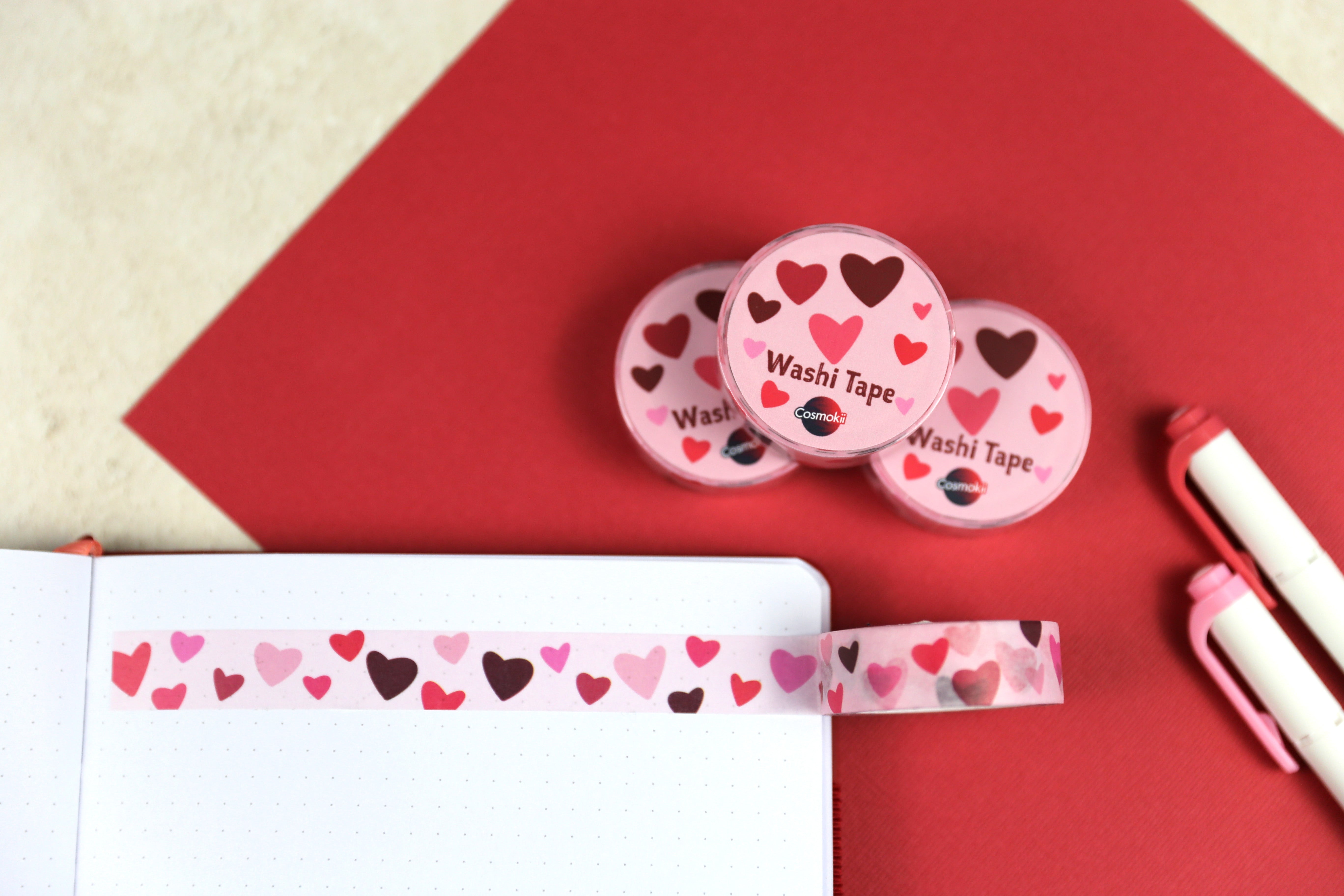 Heart Washi Tape, 100pcs Individual Heart Washi, Love Heart Washi
