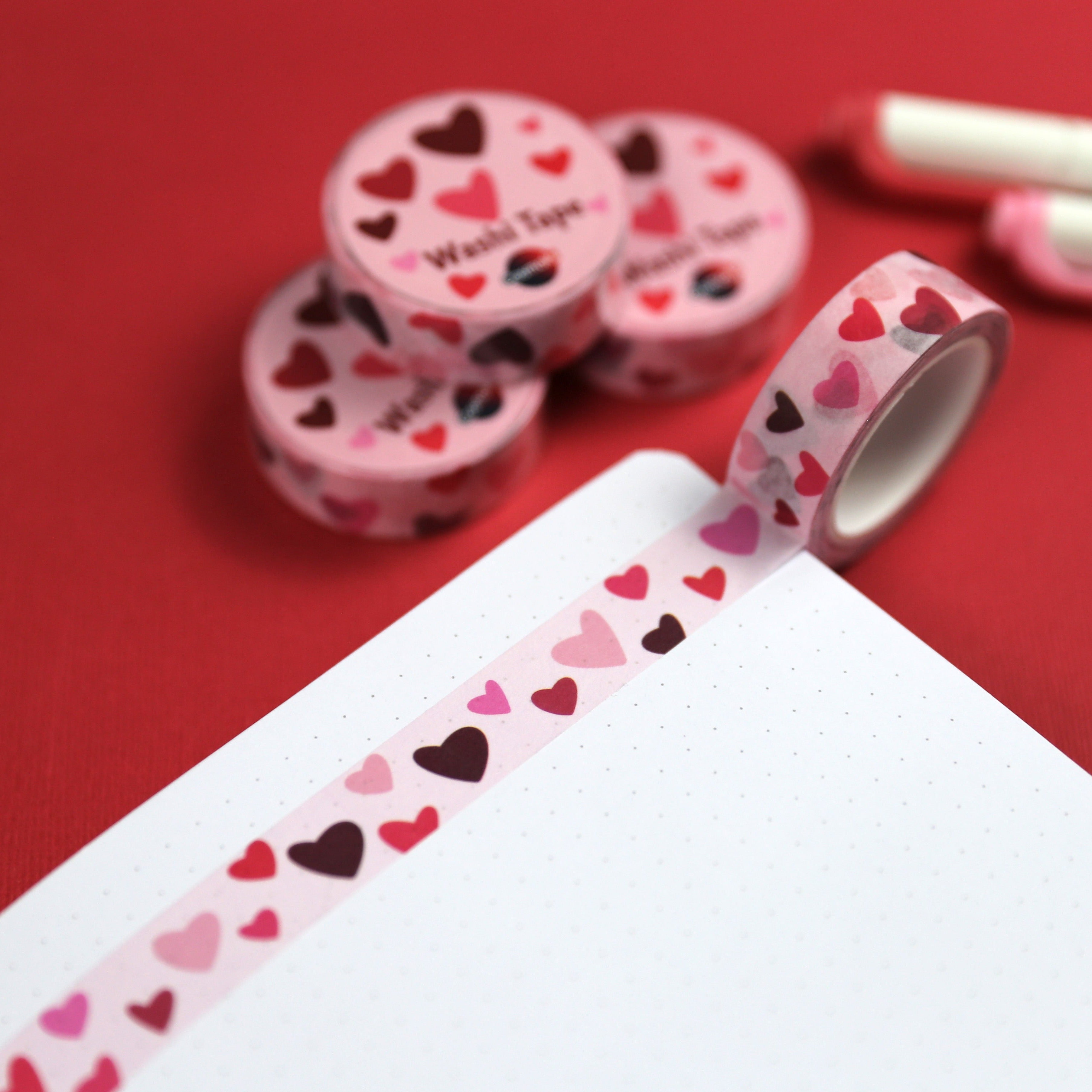 Glitter Heart Washi Tape Ornamental Hearts / Valentine Washi Tape 